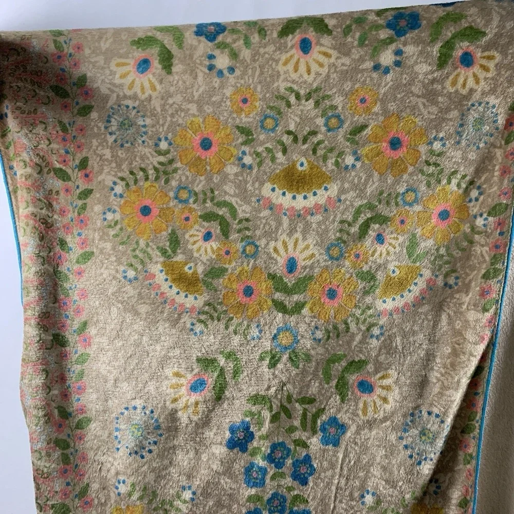 Natural Life Womens Boho Floral Plush Blanket Poncho Kimono OS Hippie Folk Soft